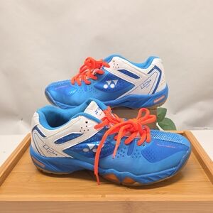 Onex Kids Sneakers in Blue and White with Orange Laces